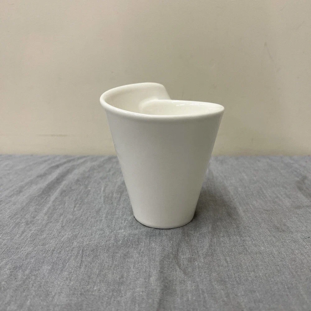 Villeroy Boch 1748 Luxembourg New Wave Mug Swirl Handle Cup White Porcelain 10oz - Picture 2 of 9